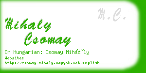 mihaly csomay business card